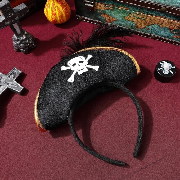 Pirate Skull Headband Halloween Costume Accessory Unisex Cosplay Party